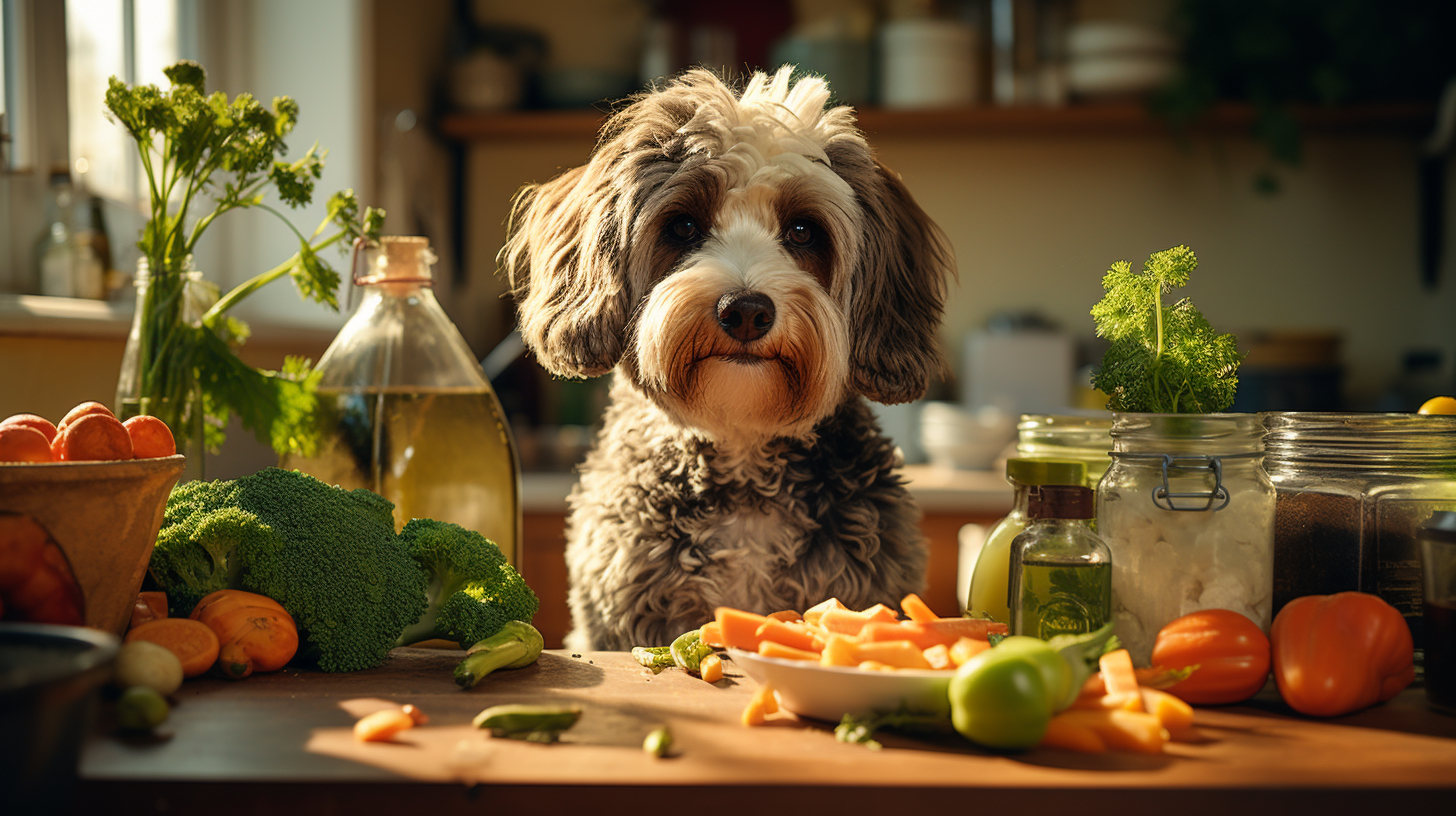 Hundefutter mit Fleisch und Kartoffel