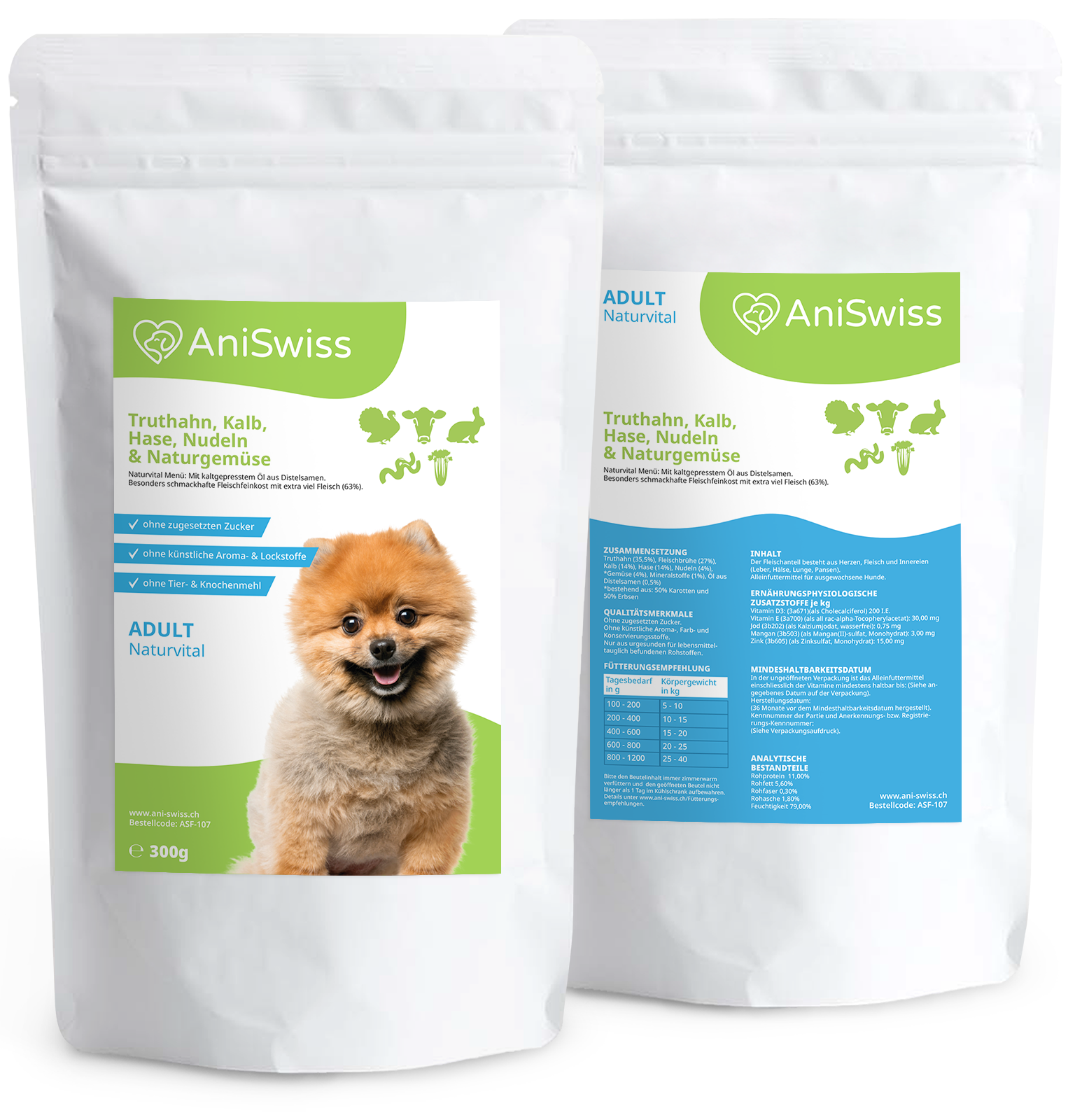 Premium Hundefutter - Nassfutter Hunde - Hundenahrung feucht - Hundefutter online kaufen - bestes Hundenassfutter - Nassfutter mit Kalb- Hundefutter mit Gemüse