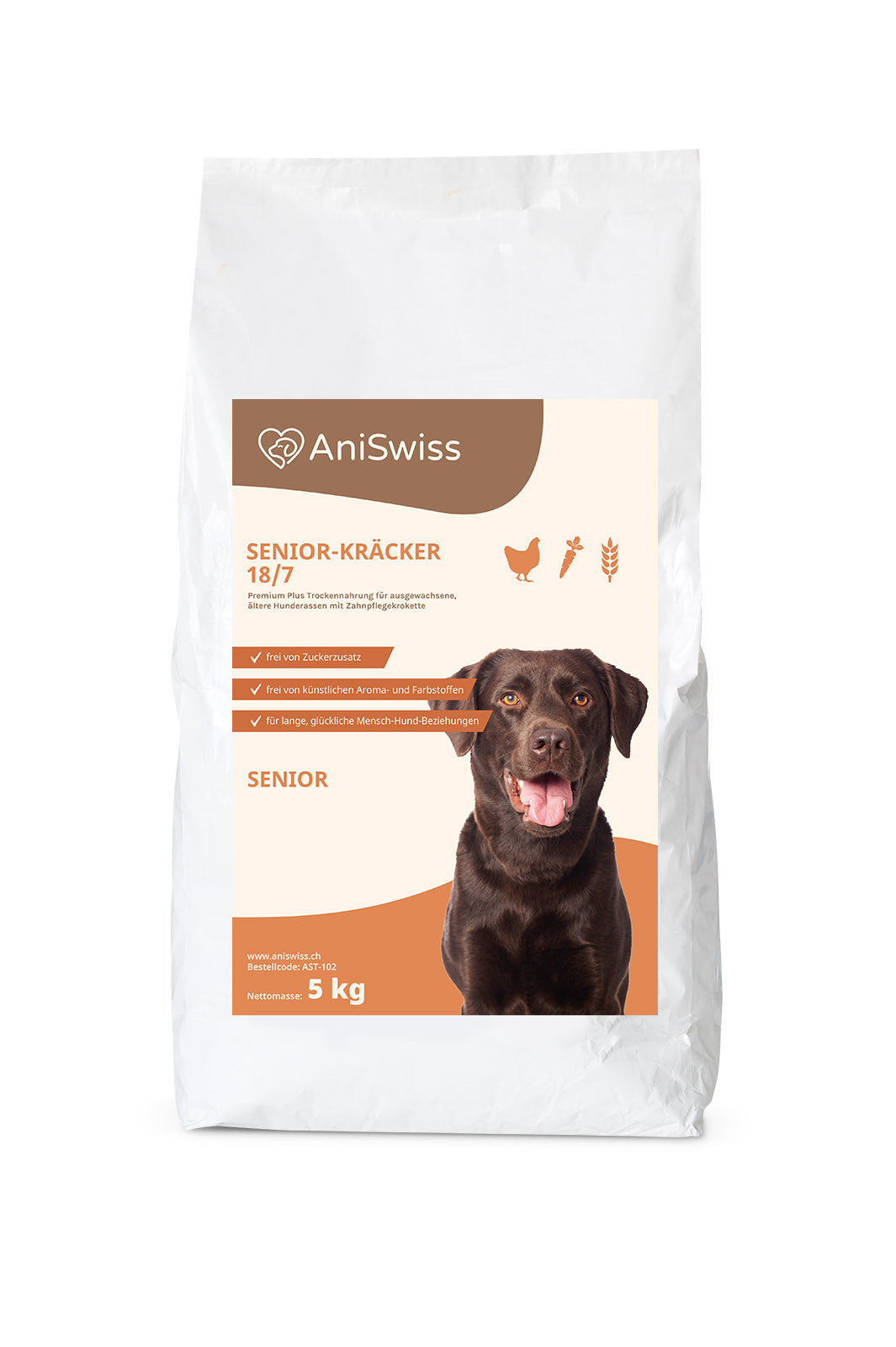 AniSwiss Hundefutter Trockenfutter Senior gesund
