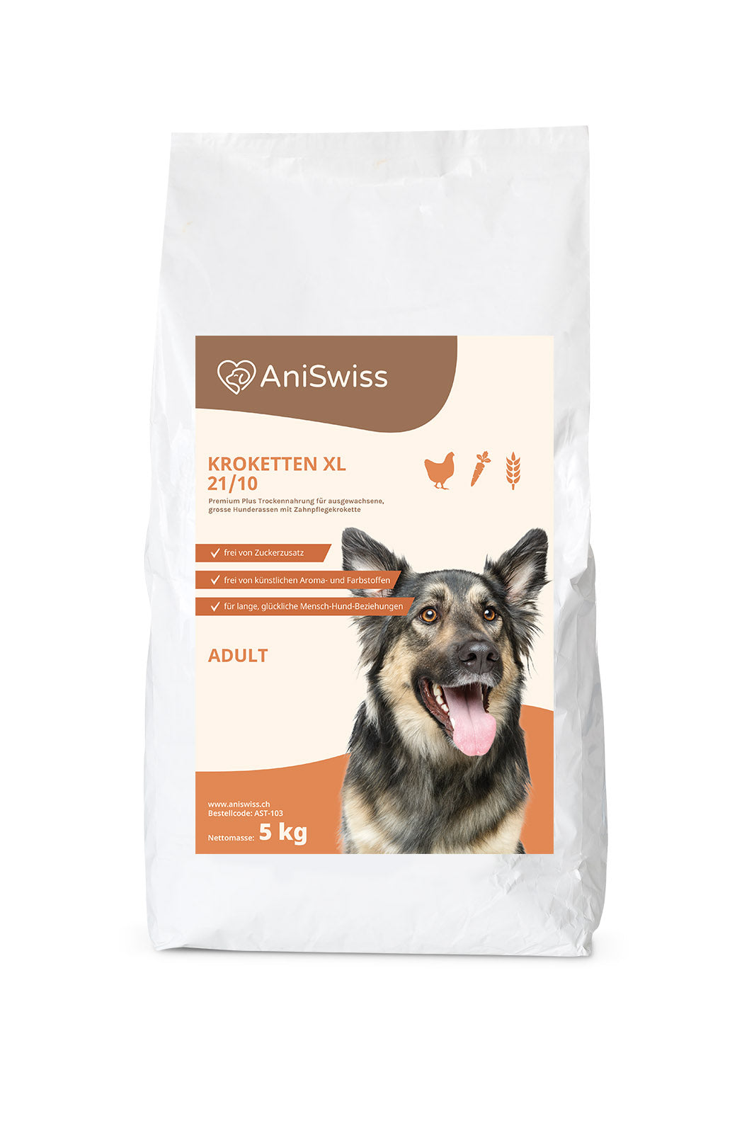 AniSwiss Hundefutter Trockenfutter grosse Hunde Kroketten XL
