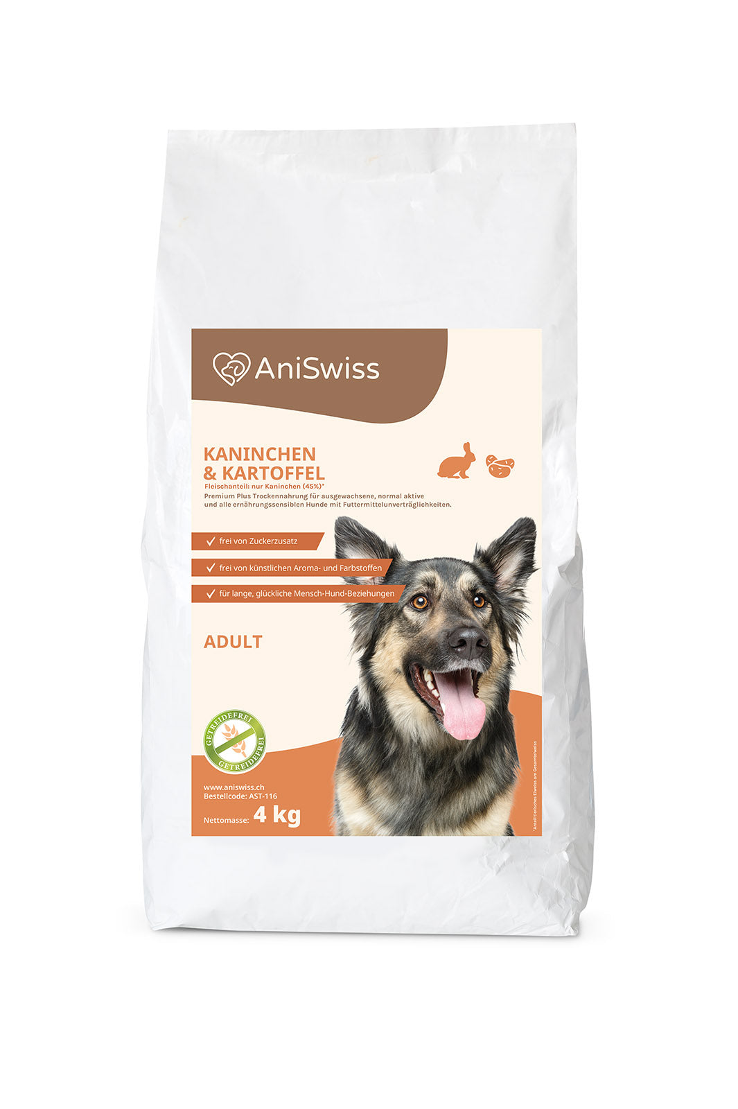 AniSwiss Hundefutter Trockenfutter Kaninchen getreidefrei