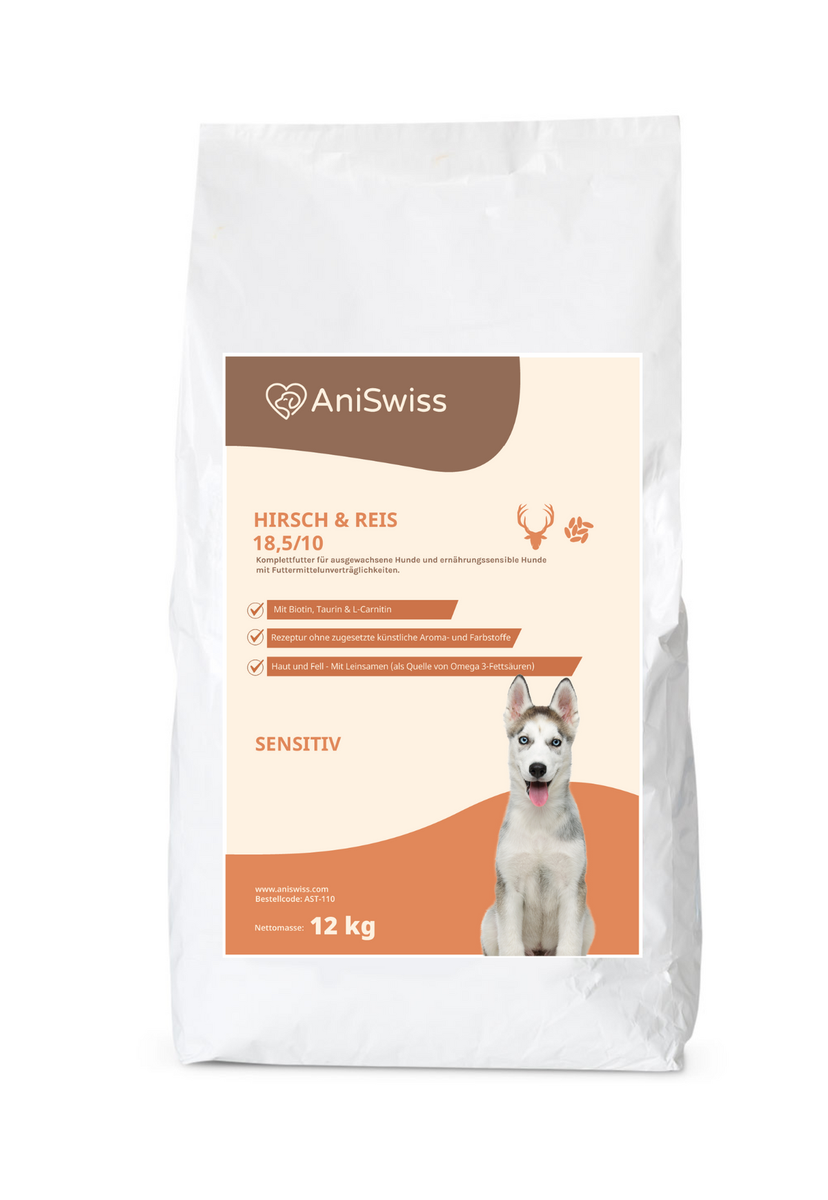 Hundefutter Trockenfutter Sensitiv Hirsch lowfat