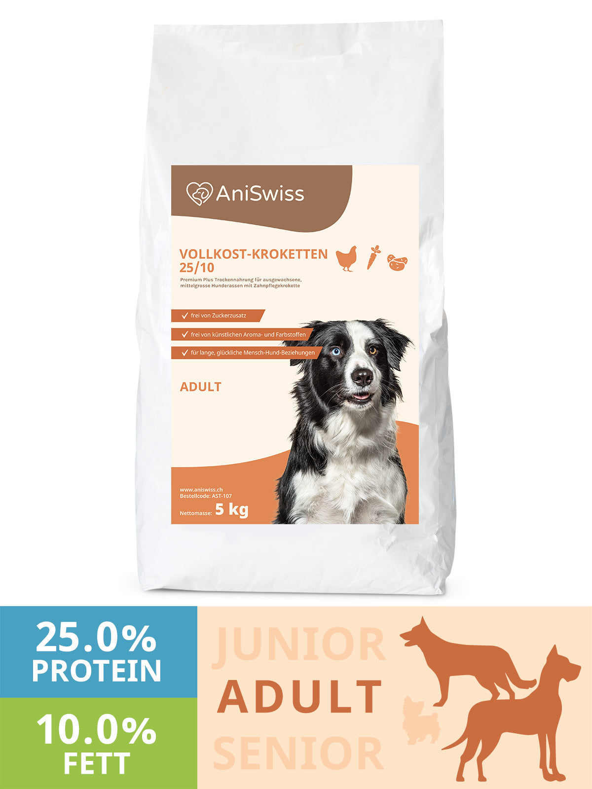 AniSwiss Hundefutter Vollkost Trockenfutter Zahnpflege gesund vital