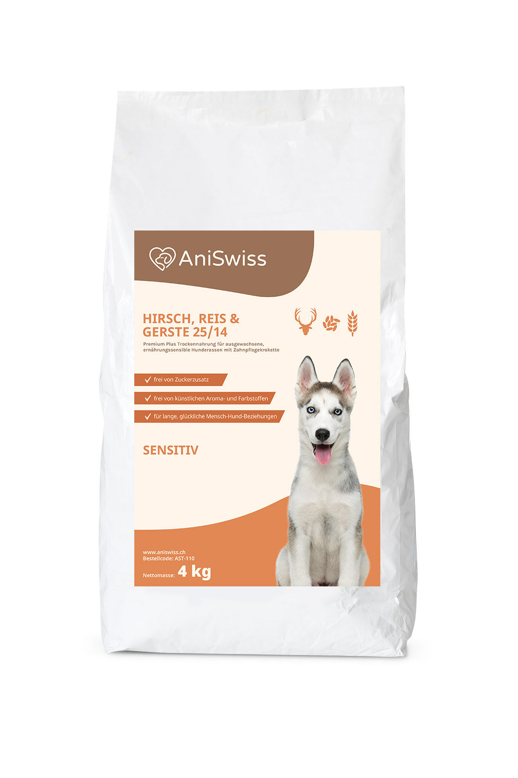 gesundes Hundetrockenfutter sensitiv mit Hirsch, Reis und Gerste - Trockenfutter Hund - bestes Hundetrockenfutter